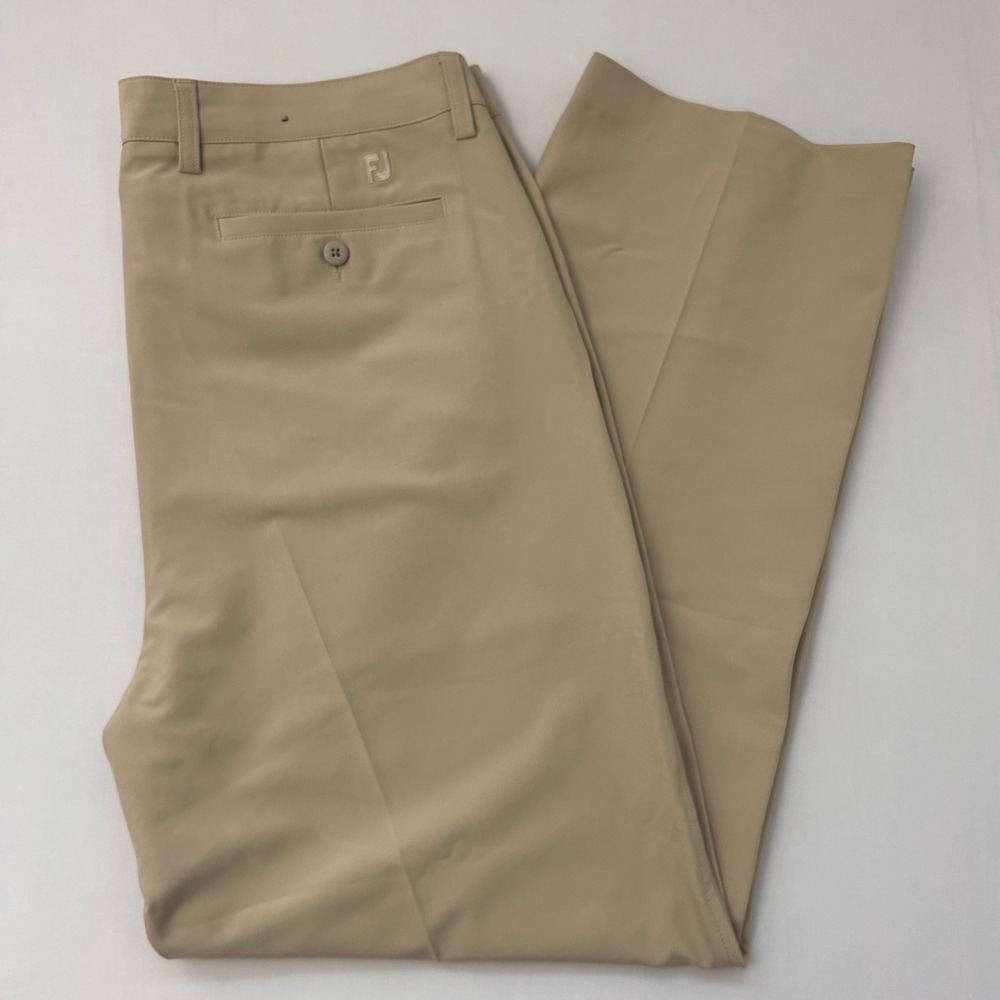 FootJoy FJ Pants Mens 38x30 Tan Straight Fit Performance Golf Chino Tech Stretch